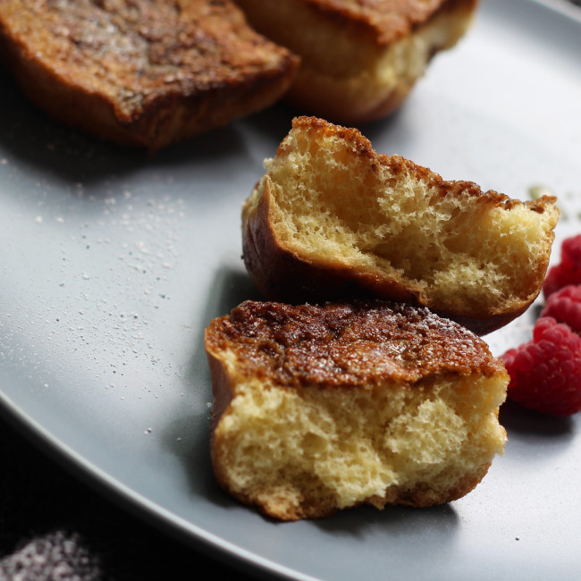 amused coffee-glazed french toast.