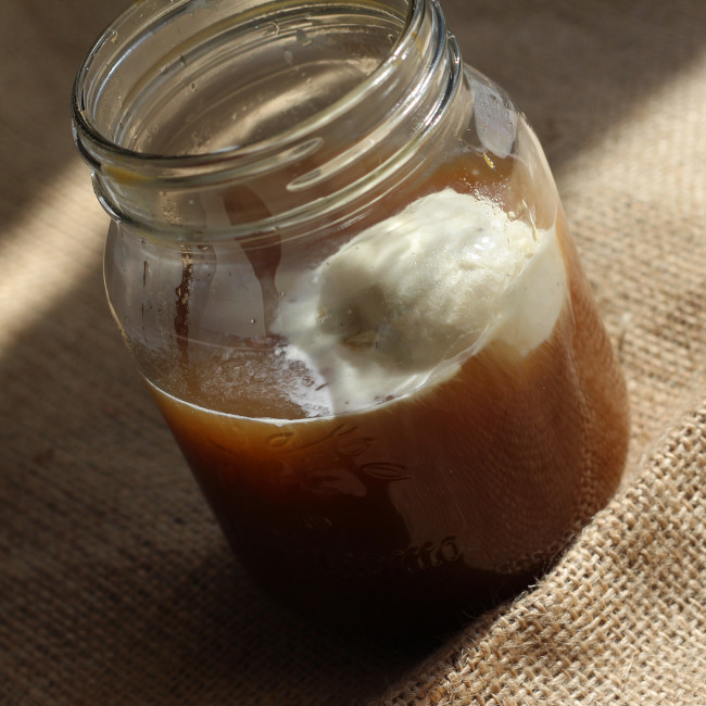 cozy spiced pumpkin tea affogato