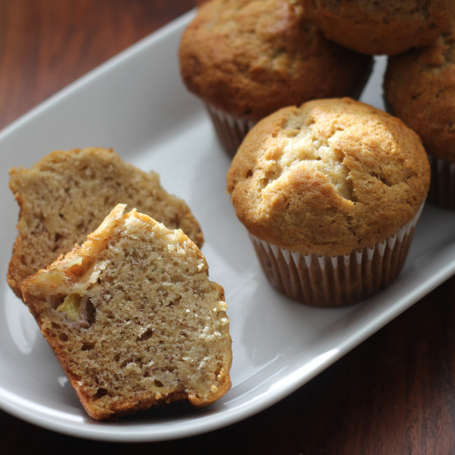 focused banana maple peanut butter muffins.